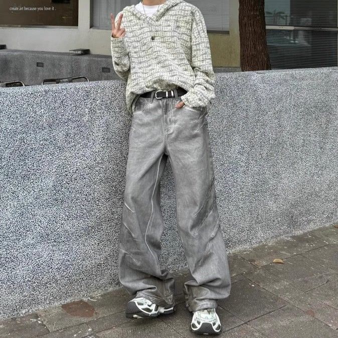 OT Washed Wide-Leg Denim Trousers